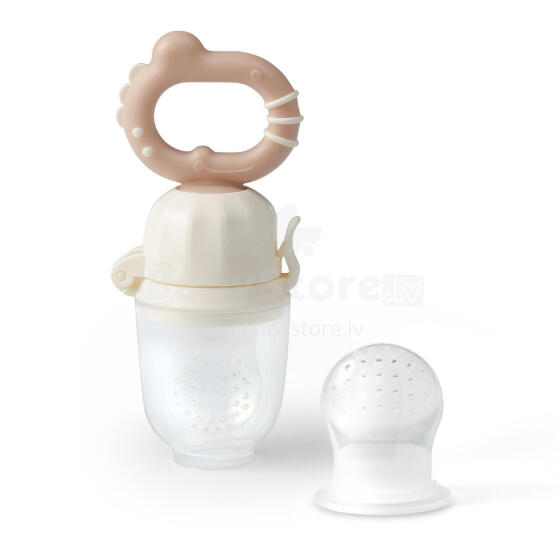 Babyono Twist-out baby food feeder Art.1551/03 Dino Brown  Silicone strainer for feeding fresh vegetables (Nibbler)