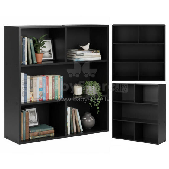 Modern Standing Shelf for Living Room and Bedroom 3 Levels Black ModernHome