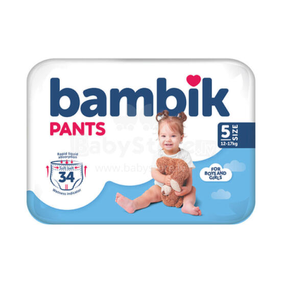Bambik Jumbo Baby Pants Size 5 Art.268280 autiņbiksītes  12-17 kg 34gab