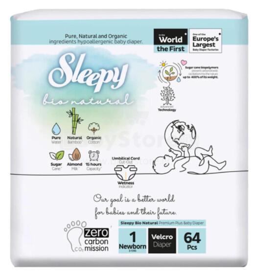 Sleepy Bio Natural Newborn Size 1 Art.268284