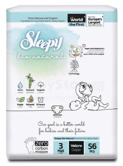 Sleepy Bio Natural Midi Size 3 Art.268284
