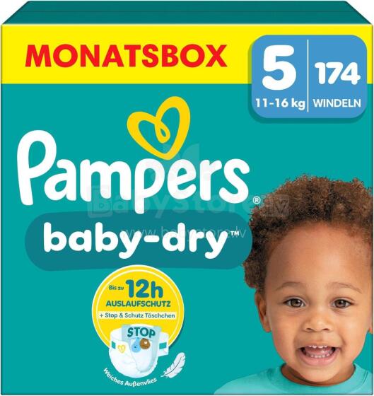 Pampers Baby Dry Mega XXXL Pack  Art.268349 Подгузники S5 размер,11-16кг,174 шт.