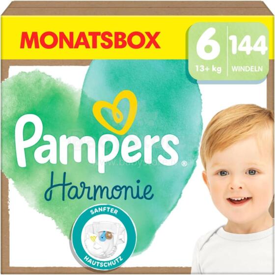 Pampers Harmonie Pure Protection Mega XXXL Pack  Art.268353 Bērnu autiņbiksītes S6 izmērs no 13+ kg, 144gab.