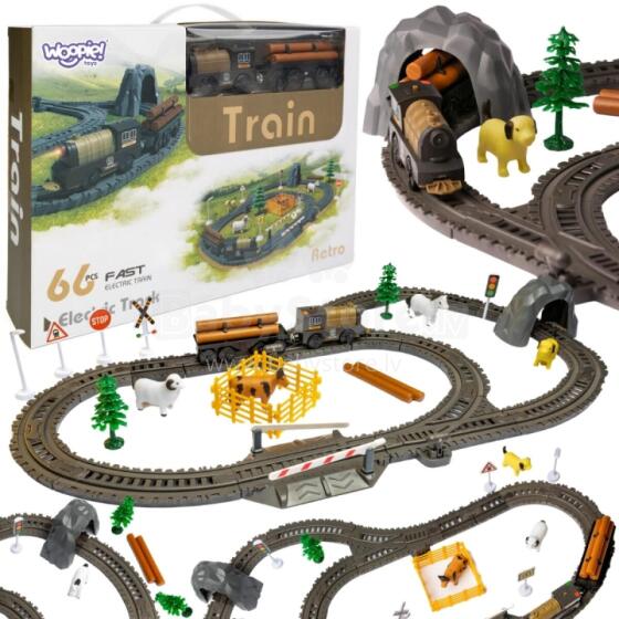 WOOPIE Electric Train Retro Locomotive Farm Track XL 66 pcs