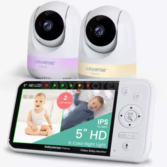 Babysense Video Baby Monitor Prisma Art.268723 Цифровая видеоняня с дисплеем с 2 камерами, без Wi-Fi, раздельным экраном, ночником и звуковым генератором