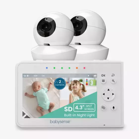Babysense  Video Baby Monitor with 2 Cameras Art.V43 видеоняня с 2 камерами, без Wi-Fi, раздельным экраном и ночником