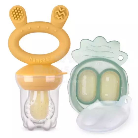 Haakaa Fresh Food Feeder Mini Combo Art.BHK154-M Mustard силиконовoe cитечко для кормления свежими овощами