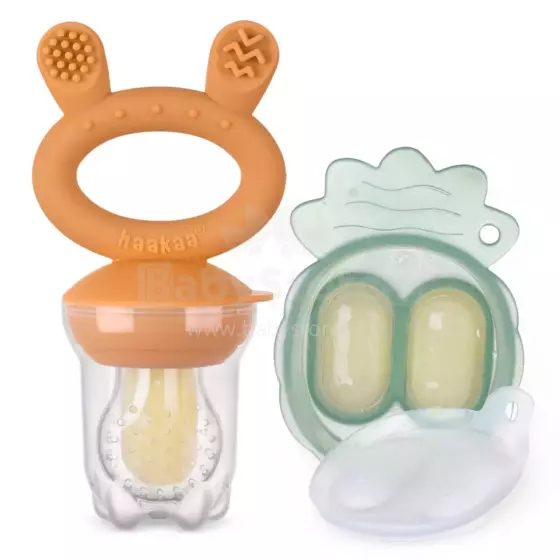 Haakaa Fresh Food Feeder Mini Combo Art.BHK154-PN Pumpkin Silicone strainer for feeding fresh vegetables (Nibbler)
