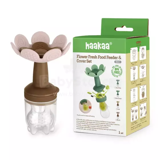 Haakaa Flower Freeze-N-Feed Mini Combo Art.BHK157-BH Blush Silikona svaiga ēdiena barotājs