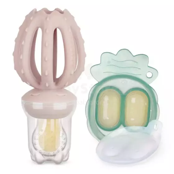 Haakaa Octopus Freeze-N-Feed Mini Combo Art.BHK150-BH Blush Silicone strainer for feeding fresh vegetables (Nibbler)