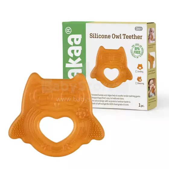 Haakaa Silicone Owl Teether  Art.TPS035 Силиконовая погремушка (100% натуральная)