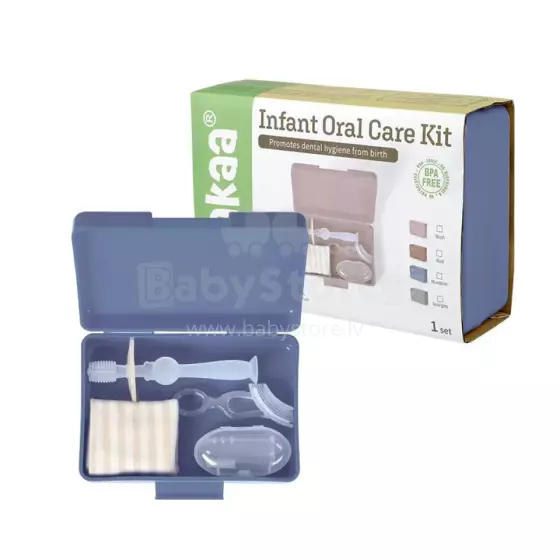 Haakaa Infant Oral Care Kit Art.BHK024-BL Bluestone Набор для гигиены первых зубок и полости рта