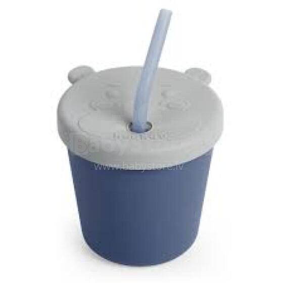 Haakaa Silicone Sippy Cup Art.BHK151-BS Blue Silikona mācību krūze ar salmiņu, 150ml