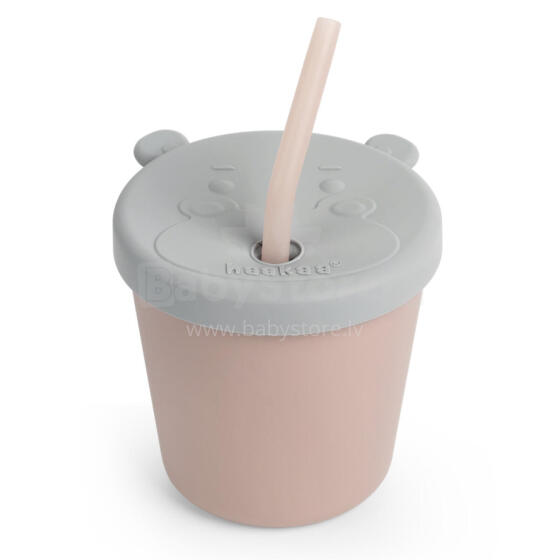 Haakaa Silicone Sippy Cup Art.BHK151-BH Blush   Силиконовая обучающая кружечка с соломкой, 150 мл.