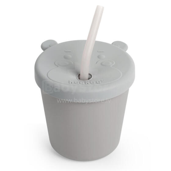Haakaa Silicone Sippy Cup Art.BHK151-SG Suva Grey  Силиконовая обучающая кружечка с соломкой, 150 мл.