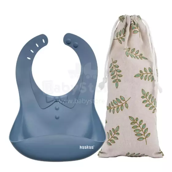 Haakaa Silicone Bib Art.UTE63-B Bluestone   Детский слюнявчик из 100% высококачественного силикона