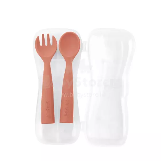 Haakaa Silicone Cutlery Set Art.UTE74-R Rust Soft silicone spoon (2 pcs.)