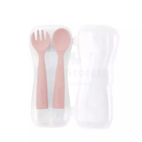 Haakaa Silicone Cutlery Set Art.UTE74-BH Blush Набор столовых приборов из силикона