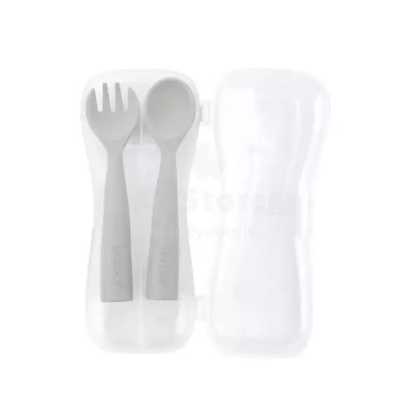 Haakaa Silicone Cutlery Set Art.UTE74-S Suva Grey Soft silicone spoon (2 pcs.)