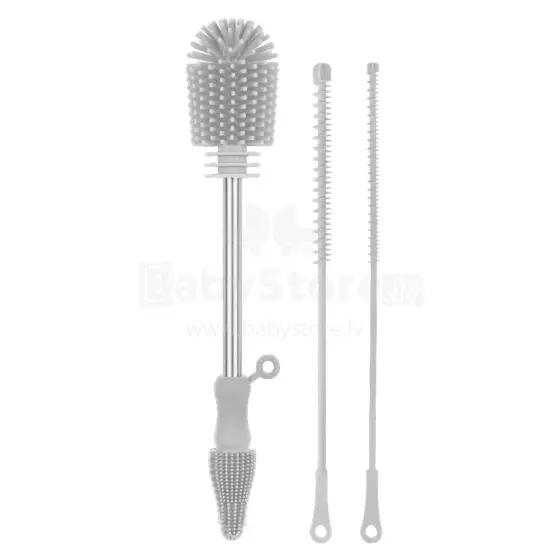 Haakaa Silicone Cleaning Brush Kit Art.BHK127-S Suva Grey Щетка силиконовая для бутылочек и сосок
