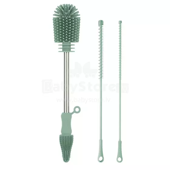 Haakaa Silicone Cleaning Brush Kit Art.BHK127-GR Green Silikona birste pudeļu un knupīšu mazgāšanai