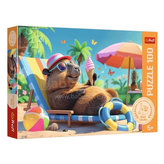 TREFL 16537 Puzzle 100 Relax in Capybara Style