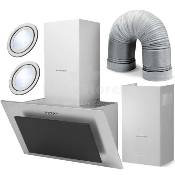 Virtuves dūmvads 60cm Inox + melns BT-209