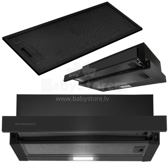 Virtuves teleskopiskā nosūcēja 50cm melnā BT-238