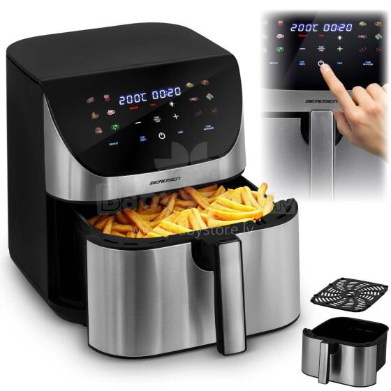 Фритюрница без масла Air fryer 8l Berdsen 1700W BD-659 серебристая