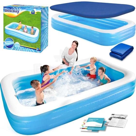 Семейный надувной бассейн 305 x 183 x 56 см 3в1 Bestway 54009