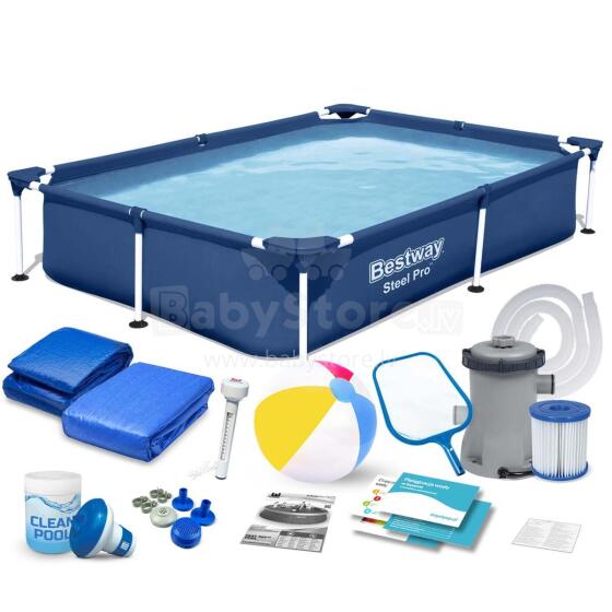 Прямоугольный каркасный бассейн 221x150x43 см 16в1 Bestway 56401N