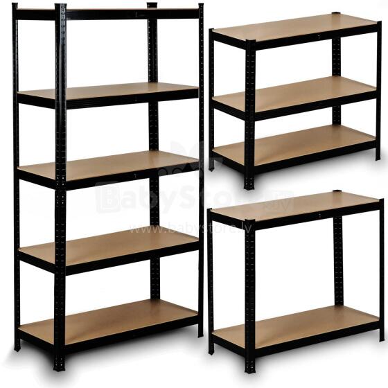 Metal storage shelf 150 x 75 x 30 cm Humberg HR-811 black