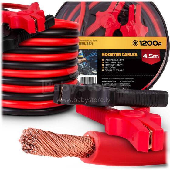 Lēkšanas kabeļi 4.5m 1200A HM-361 Humberg