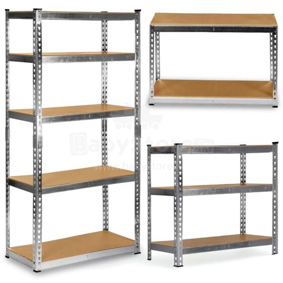 Metal storage shelf 183 x 90 x 40 cm Humberg HR-853 silver