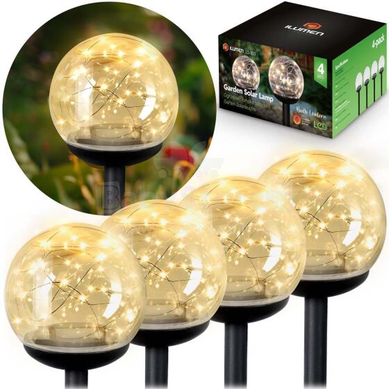 Solar lamp transparent ball 4pcs Ilumen LS-103