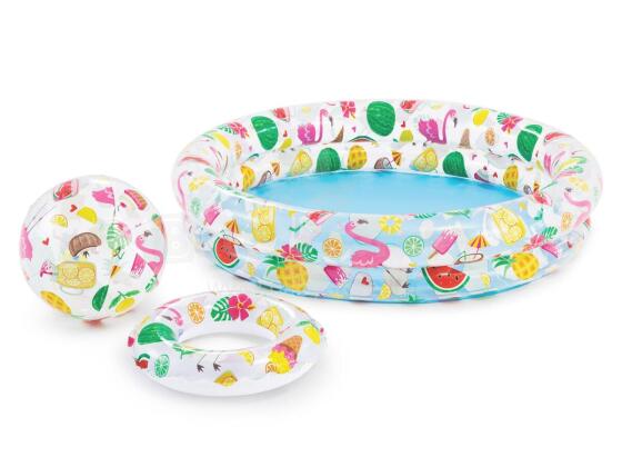 Gaisa baseins ar gredzenu un bumbu komplektu 122 x 25 cm INTEX 59460