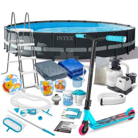 Intex 26334 610x122cm 20-in-1 Frame Pool + Free Scooter