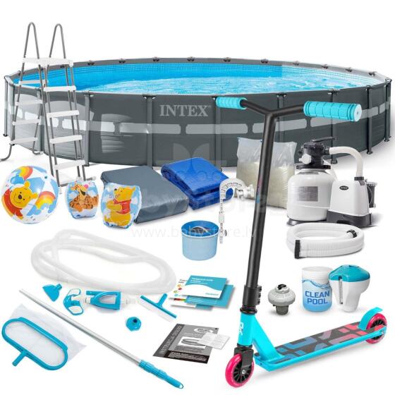 Intex 26340 732 x 132 cm 20-in-1 rāmis baseins + Bezmaksas skūteris
