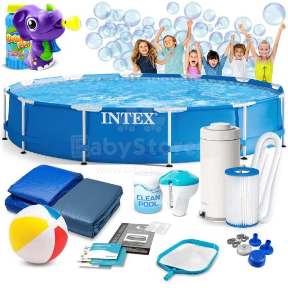 Intex 28212 366 x 76 см 16-в-1 каркасный бассейн + Бульбулятор БЕСПЛАТНО