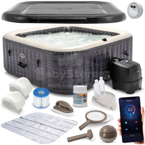 Pūšamais SPA ar hidromasāžu 4 personām INTEX 28450 + Hloru ģenerators