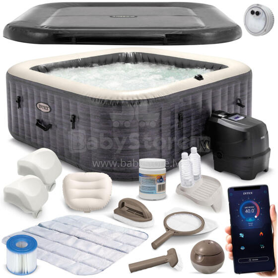 Pūšamais SPA ar hidromasāžu 6 personām INTEX 28452 Hidromasāža 28452NP LED LIETOJUMS