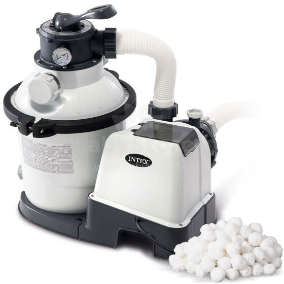 Smilšu filtra sūknis + filtra bumbiņas 5700 l/h INTEX 26644