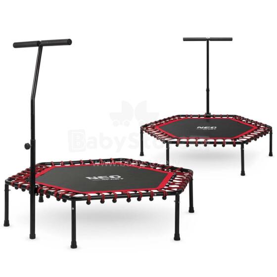 Fitness Trampolīns ar rokturi 127 cm Neo-Sport - sešstūris sarkans
