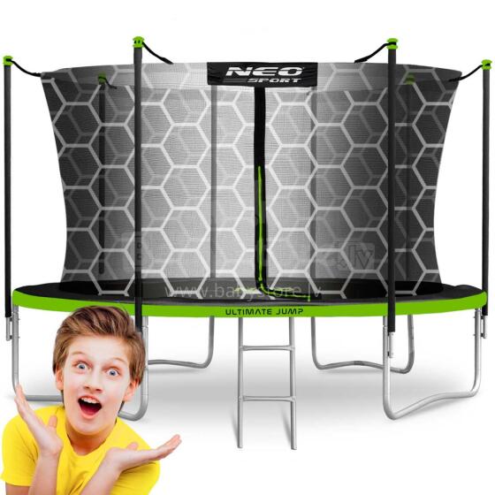 12ft/374cm Dārza Trampolīns ar Drošības Tīklu un Kāpņu Neo-Sport