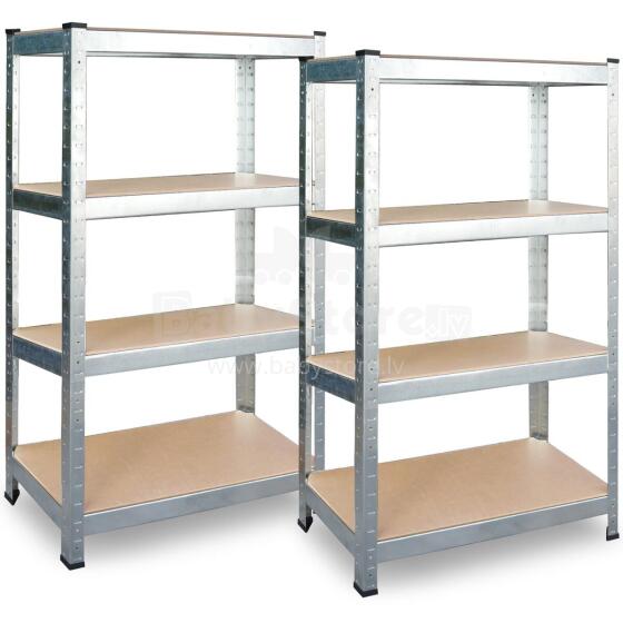 Metal warehouse shelf set of 2 pcs 180 x 90 x 40 cm Plonos PL-702