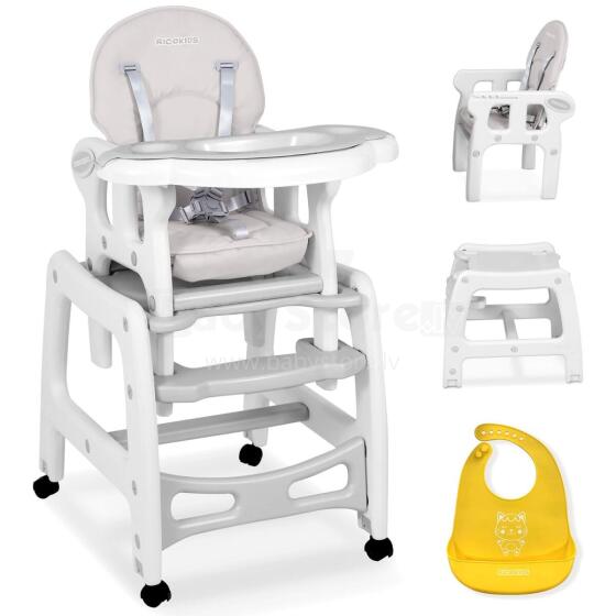 Ricokids Sinco Art.271089 Grey daudzfunkcionāls barošanas krēsliņš 5 vienā