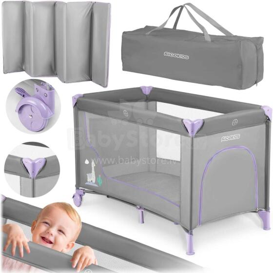 Travel Crib 125 x 65 x 78 cm RK-240 Gray-Lavender