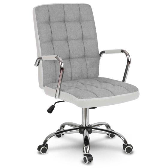 Benton Gray-White Fabric Office Chair