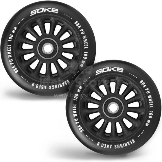 W100 mm Black Scooter Wheels 2 pcs