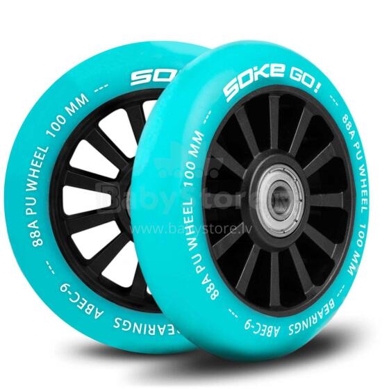 Scooter riteņi 100 mm tirkīza 2 gab.